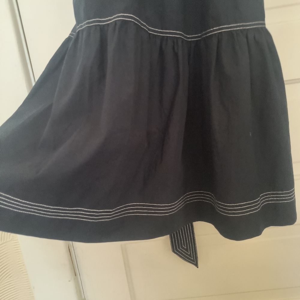 Caroline Constas Navy Dress Ruffled Bib Belted Midi/Maxi - Picture 10 of 10